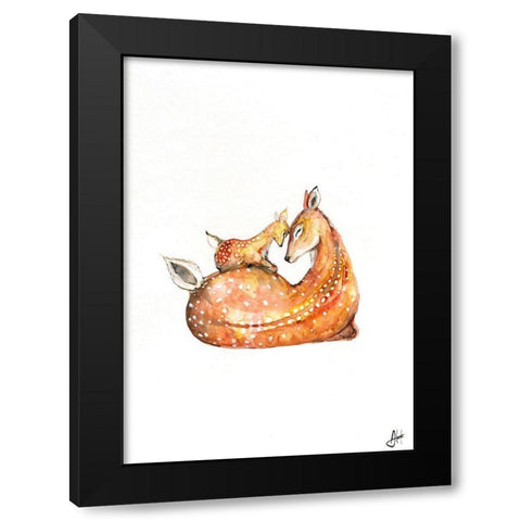 Doh a Deer Black Modern Wood Framed Art Print with Double Matting by Allante, Marc
