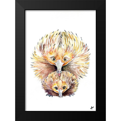Enigmatic Echidnas Black Modern Wood Framed Art Print by Allante, Marc