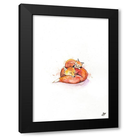 Foucaults Foxes Black Modern Wood Framed Art Print by Allante, Marc