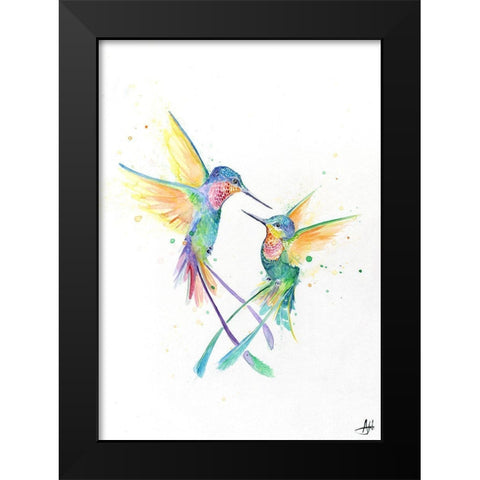 Happy Hummingbirds Black Modern Wood Framed Art Print by Allante, Marc