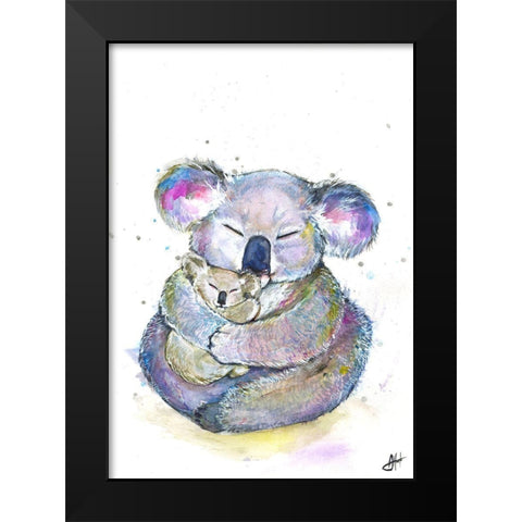 Kuddly Koalas Black Modern Wood Framed Art Print by Allante, Marc