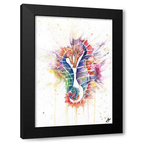 Sanguine Seahorses Black Modern Wood Framed Art Print with Double Matting by Allante, Marc