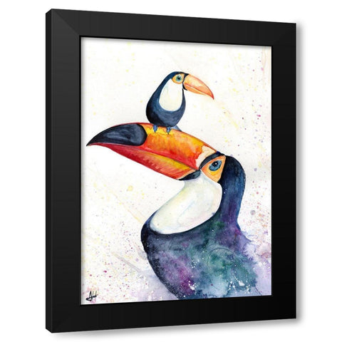 Toucan Play that Game Black Modern Wood Framed Art Print by Allante, Marc