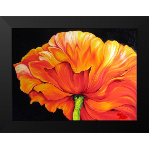 A Single Poppy Black Modern Wood Framed Art Print by Baldwin, Marcia