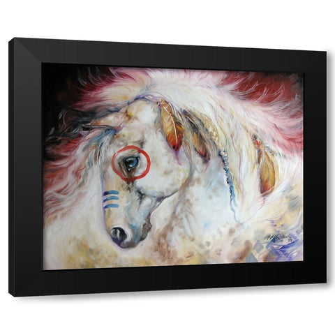 Apache The War Pony Black Modern Wood Framed Art Print with Double Matting by Baldwin, Marcia