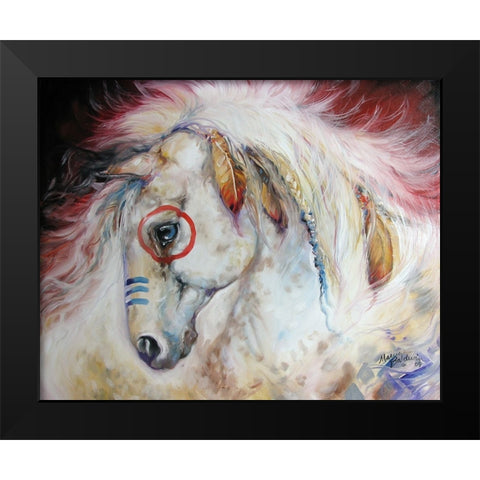 Apache The War Pony Black Modern Wood Framed Art Print by Baldwin, Marcia