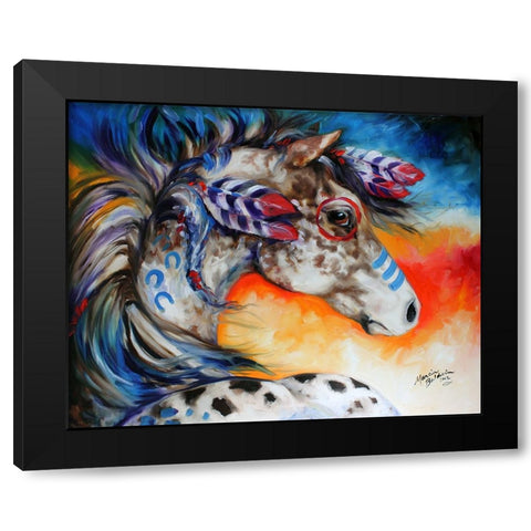Appaloosa Indian War Horse Black Modern Wood Framed Art Print with Double Matting by Baldwin, Marcia