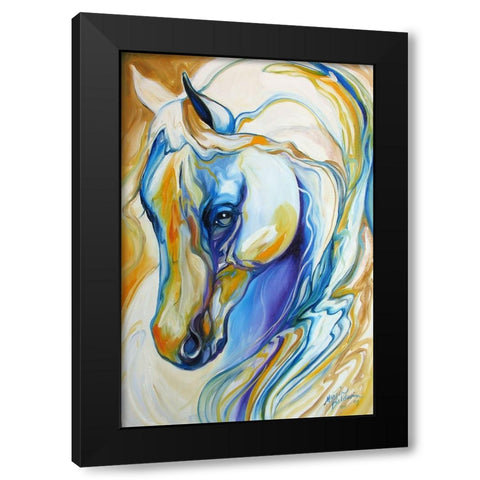 Arabian Abstract Black Modern Wood Framed Art Print with Double Matting by Baldwin, Marcia