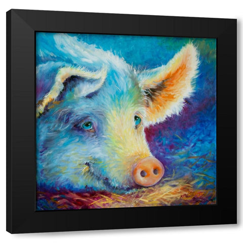Baby Blues Piggy Black Modern Wood Framed Art Print by Baldwin, Marcia