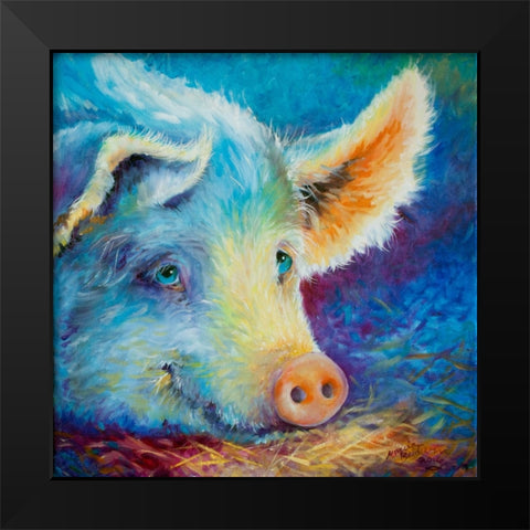 Baby Blues Piggy Black Modern Wood Framed Art Print by Baldwin, Marcia