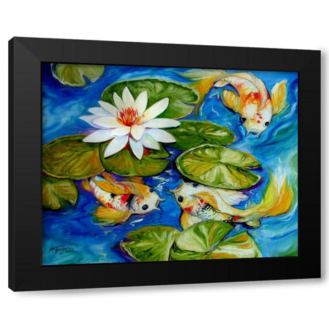 Dance Of The Koi 2 Black Modern Wood Framed Art Print with Double Matting by Baldwin, Marcia