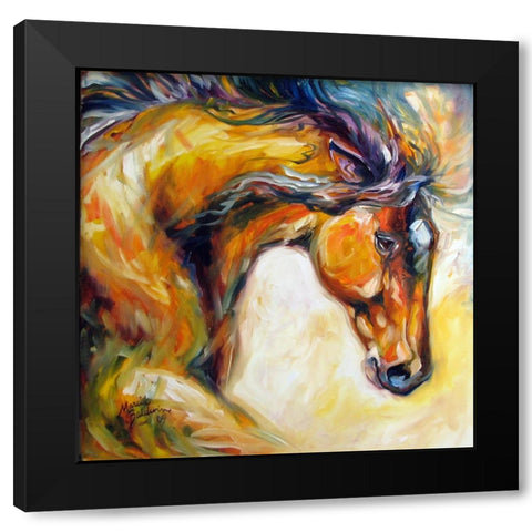 Determined Equine Black Modern Wood Framed Art Print with Double Matting by Baldwin, Marcia