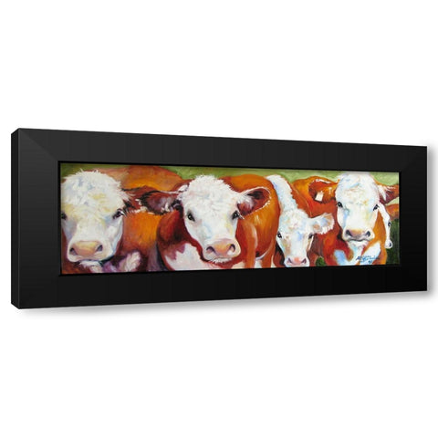Fab Five Cows Black Modern Wood Framed Art Print with Double Matting by Baldwin, Marcia