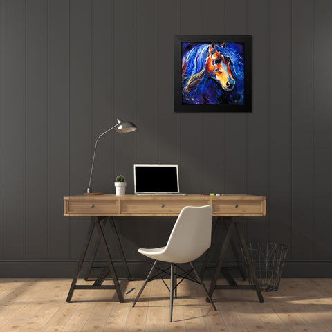 Friesian Night Black Modern Wood Framed Art Print by Baldwin, Marcia