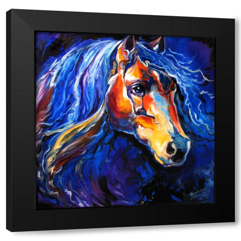Friesian Night Black Modern Wood Framed Art Print with Double Matting by Baldwin, Marcia