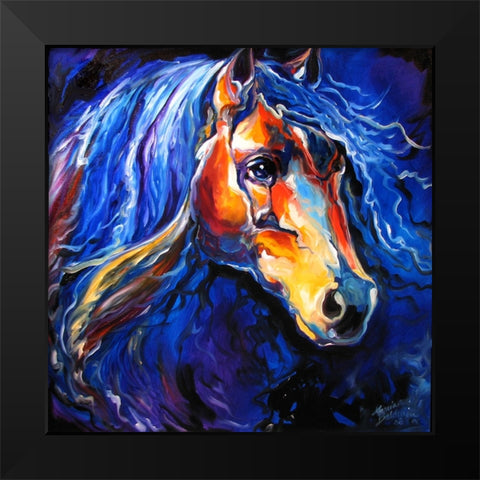 Friesian Night Black Modern Wood Framed Art Print by Baldwin, Marcia
