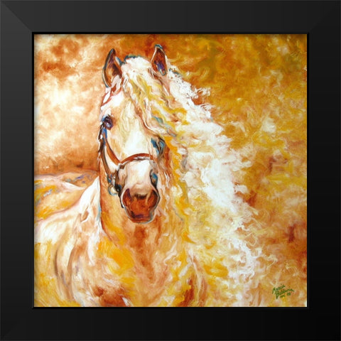 Golden Grace Andalusian Equine Black Modern Wood Framed Art Print by Baldwin, Marcia