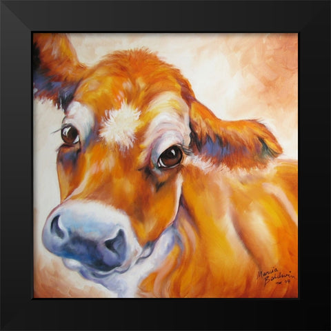 My Jersey Cow Commission Black Modern Wood Framed Art Print by Baldwin, Marcia