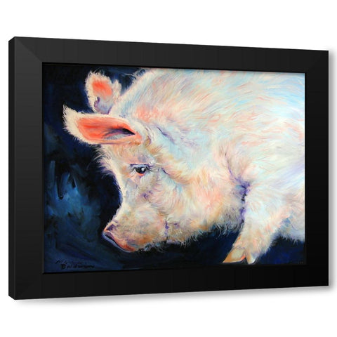 My Pink Pig Black Modern Wood Framed Art Print with Double Matting by Baldwin, Marcia