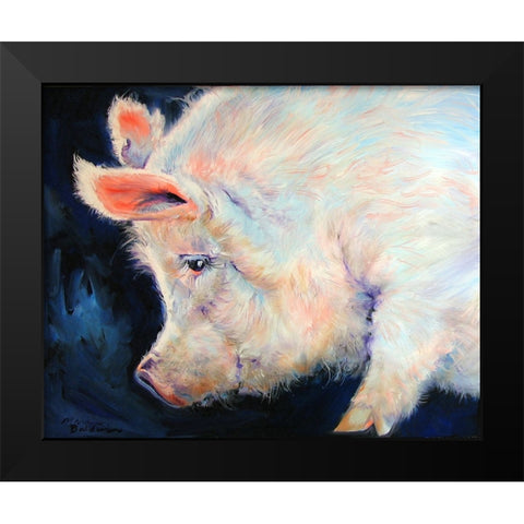 My Pink Pig Black Modern Wood Framed Art Print by Baldwin, Marcia