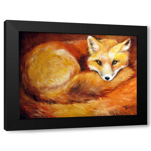 Red Fox Den Black Modern Wood Framed Art Print with Double Matting by Baldwin, Marcia