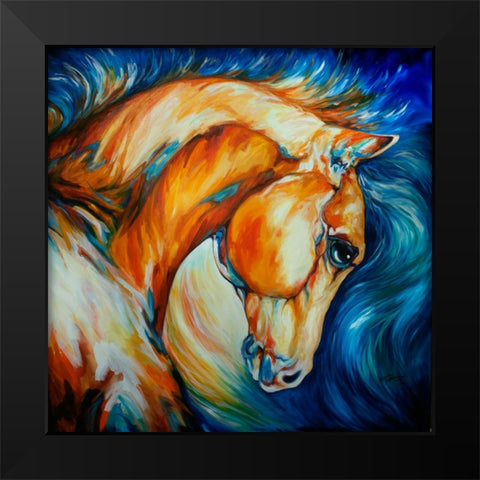 Stallion Black Modern Wood Framed Art Print by Baldwin, Marcia