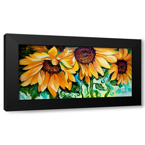 Sunflower Dance Black Modern Wood Framed Art Print by Baldwin, Marcia