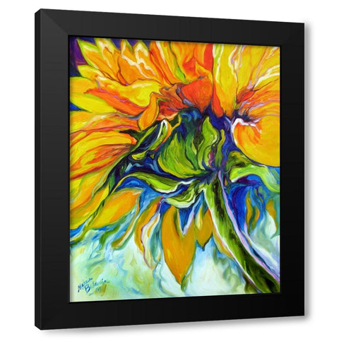 Sunflower In July Black Modern Wood Framed Art Print by Baldwin, Marcia