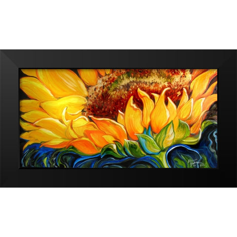 Sunflower Risen Shine Black Modern Wood Framed Art Print by Baldwin, Marcia