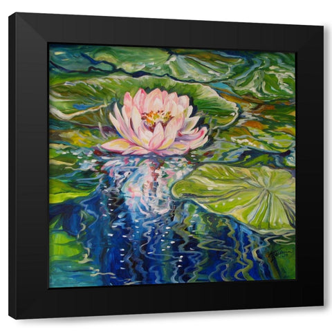 Sweet Lotus Black Modern Wood Framed Art Print with Double Matting by Baldwin, Marcia