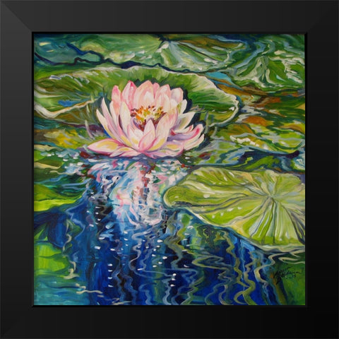 Sweet Lotus Black Modern Wood Framed Art Print by Baldwin, Marcia