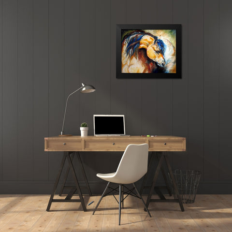 The Buckskin Black Modern Wood Framed Art Print by Baldwin, Marcia