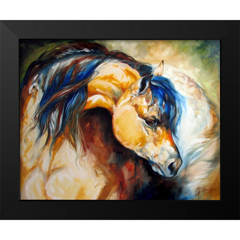 The Buckskin Black Modern Wood Framed Art Print by Baldwin, Marcia