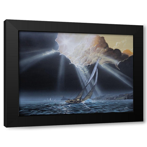 Boating After the Storm Black Modern Wood Framed Art Print with Double Matting by Harvill, Marc