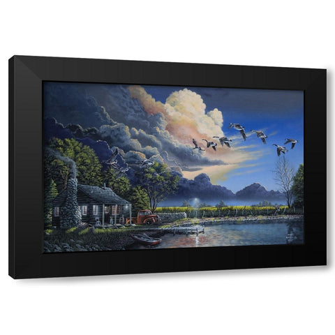 Cozy Country Cabin Black Modern Wood Framed Art Print with Double Matting by Harvill, Marc