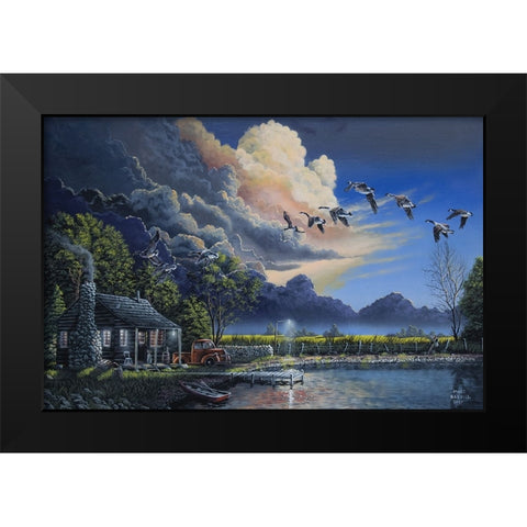 Cozy Country Cabin Black Modern Wood Framed Art Print by Harvill, Marc