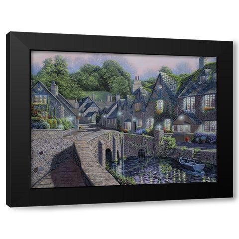 Lamp Light Village Black Modern Wood Framed Art Print with Double Matting by Harvill, Marc