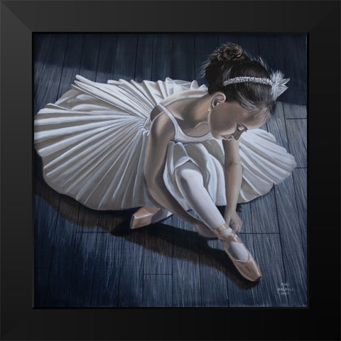 Little Ballerina Girl Black Modern Wood Framed Art Print by Harvill, Marc