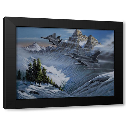 Morning Training Exercises Black Modern Wood Framed Art Print with Double Matting by Harvill, Marc