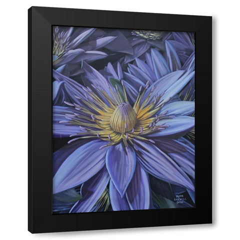 Purple Flower Black Modern Wood Framed Art Print by Harvill, Marc