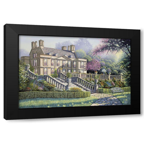 Early Evening in the Flower Garden Black Modern Wood Framed Art Print by Harvill, Marc