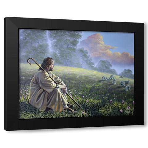 The Good Shepherd Black Modern Wood Framed Art Print with Double Matting by Harvill, Marc
