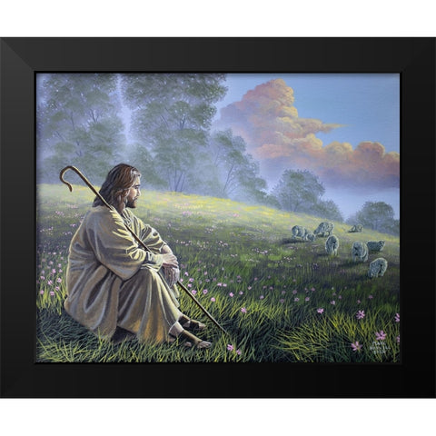 The Good Shepherd Black Modern Wood Framed Art Print by Harvill, Marc