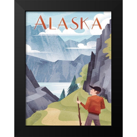 Alaska Black Modern Wood Framed Art Print by Wickstrom, Martin
