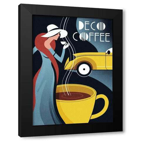 Art Deco Coffee Black Modern Wood Framed Art Print with Double Matting by Wickstrom, Martin
