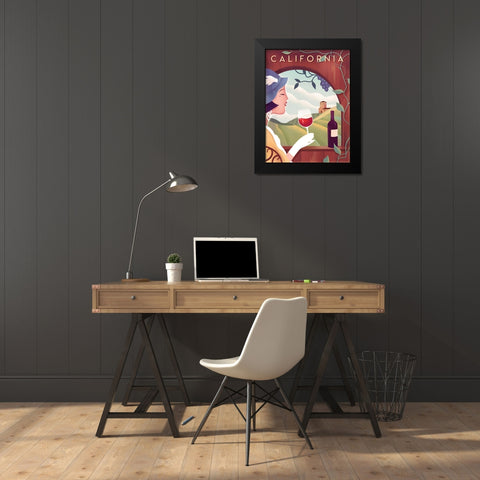California Wine Black Modern Wood Framed Art Print by Wickstrom, Martin