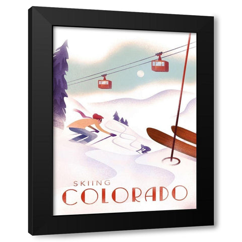 Colorado Skiing Black Modern Wood Framed Art Print by Wickstrom, Martin