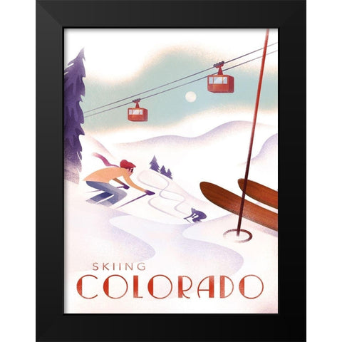 Colorado Skiing Black Modern Wood Framed Art Print by Wickstrom, Martin