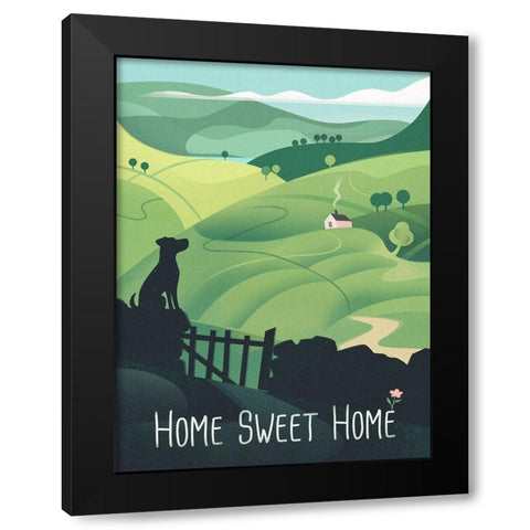 Home Sweet Home Black Modern Wood Framed Art Print with Double Matting by Wickstrom, Martin