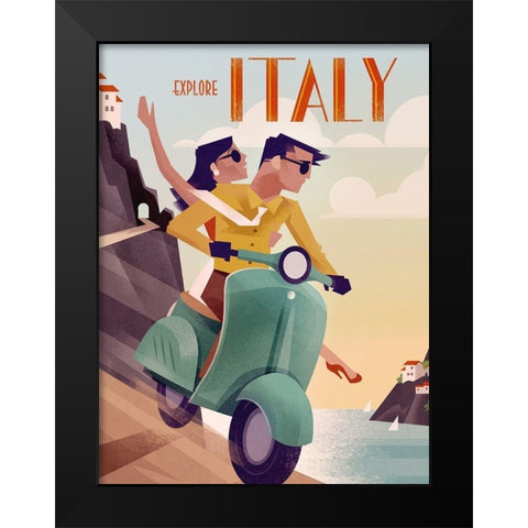 Italy Black Modern Wood Framed Art Print by Wickstrom, Martin